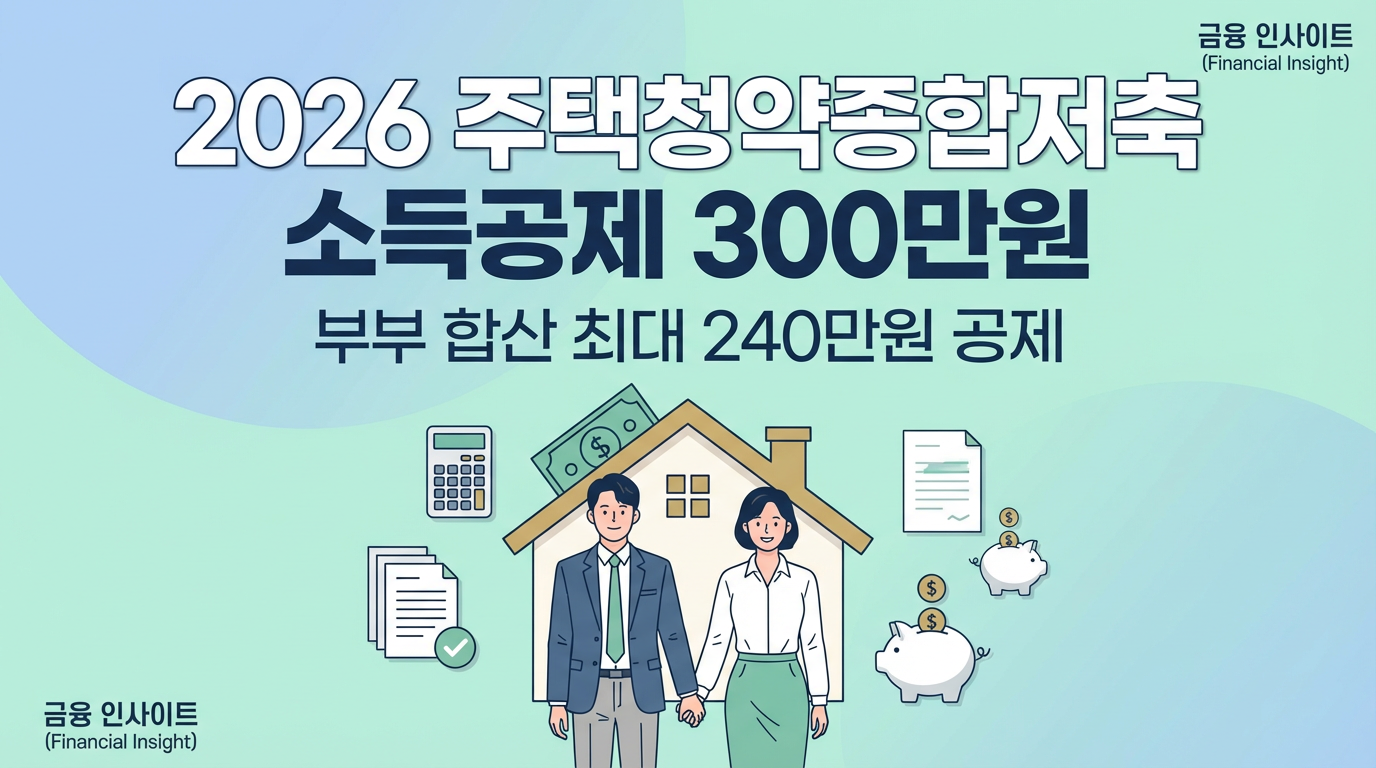 2026 주택청약종합저축 소득공제 300만원 받는 방법 총정리 2026 주택청약종합저축 소득공제 300만원 받는 방법 총정리