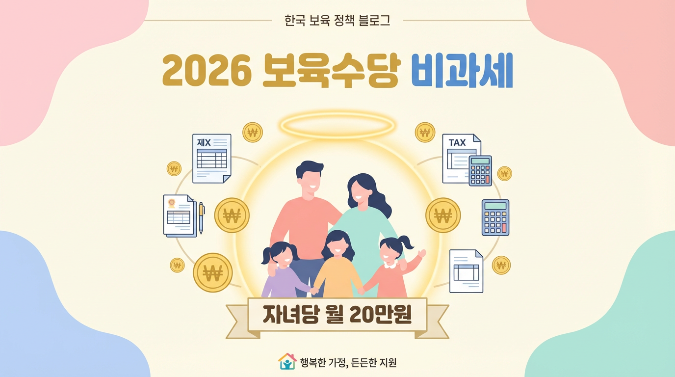 2026 보육수당 비과세 한도 확대 총정리 – 자녀당 월 20만원