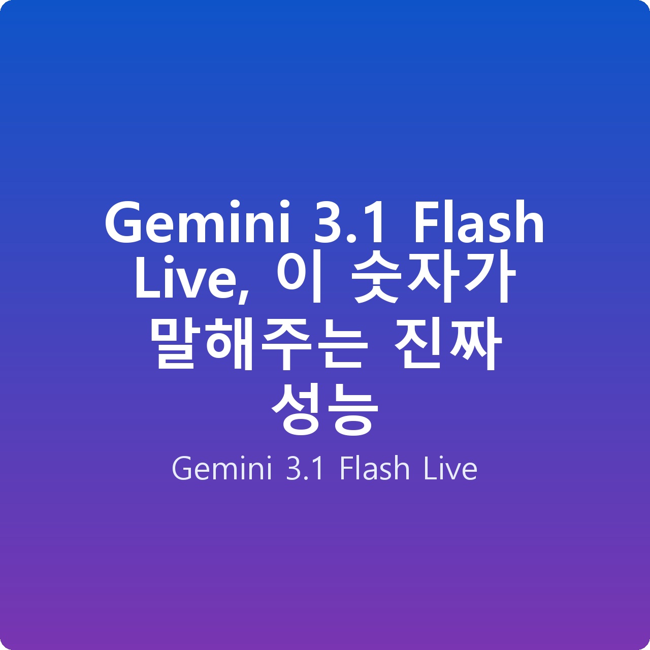 Gemini 3.1 Flash Live, 이 숫자가 말해주는 진짜 성능