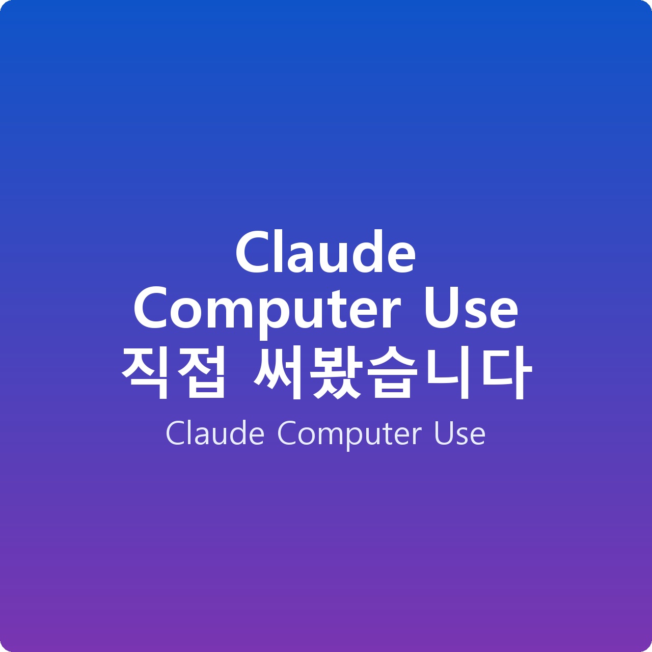 Claude Computer Use 직접 써봤습니다
