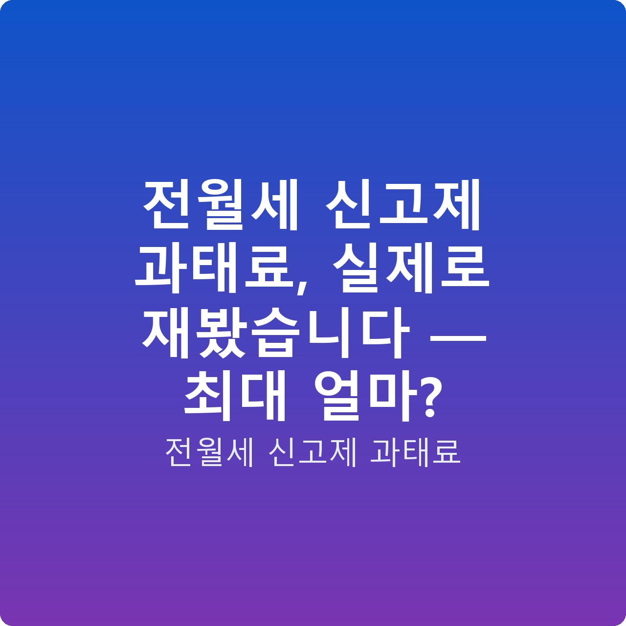 전월세 신고제 과태료, 실제로 재봤습니다 — 최대 얼마?