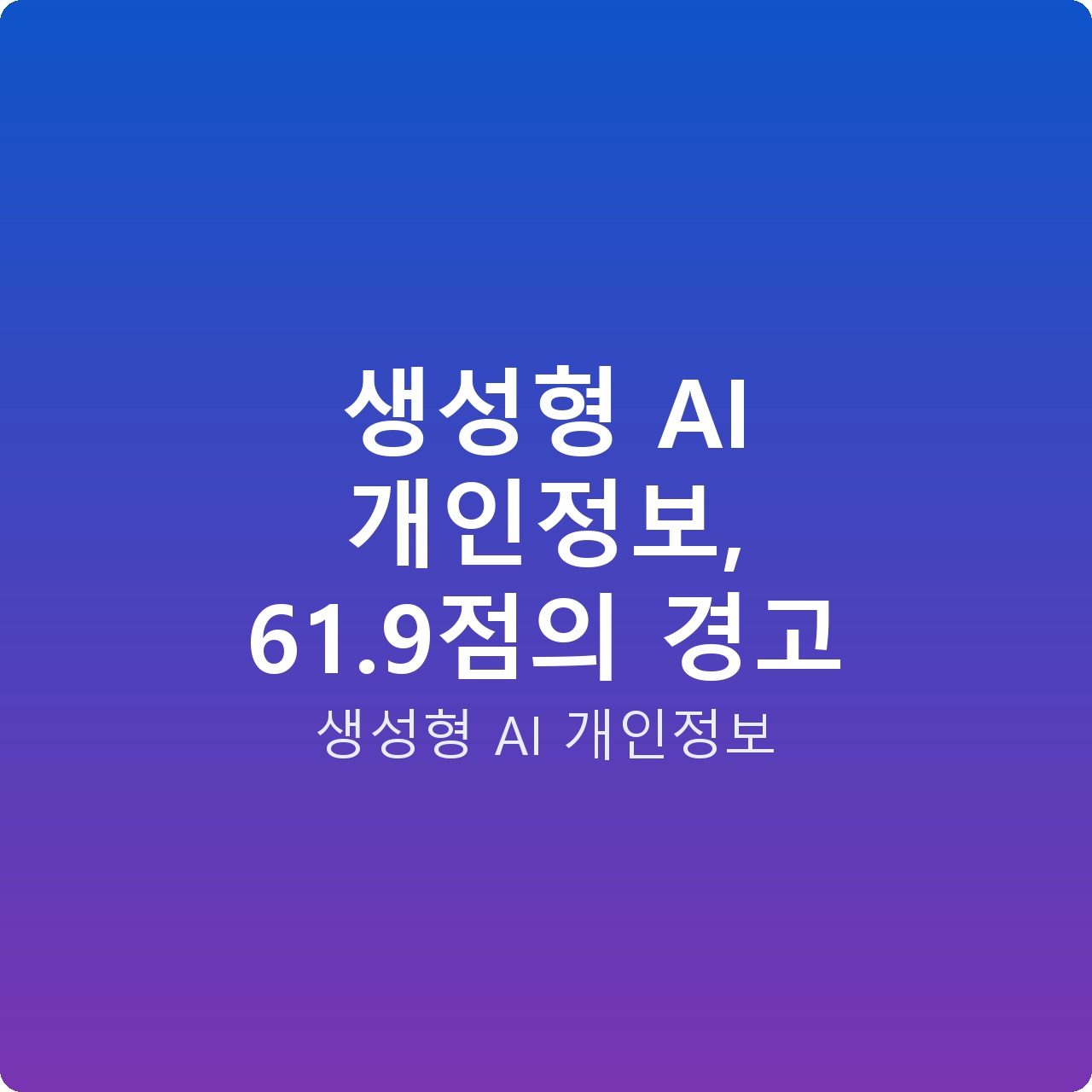 생성형 AI 개인정보, 61.9점의 경고