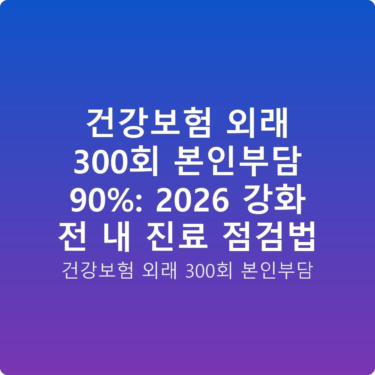 건강보험 외래 300회 본인부담 90%: 2026 강화 전 내 진료 점검법