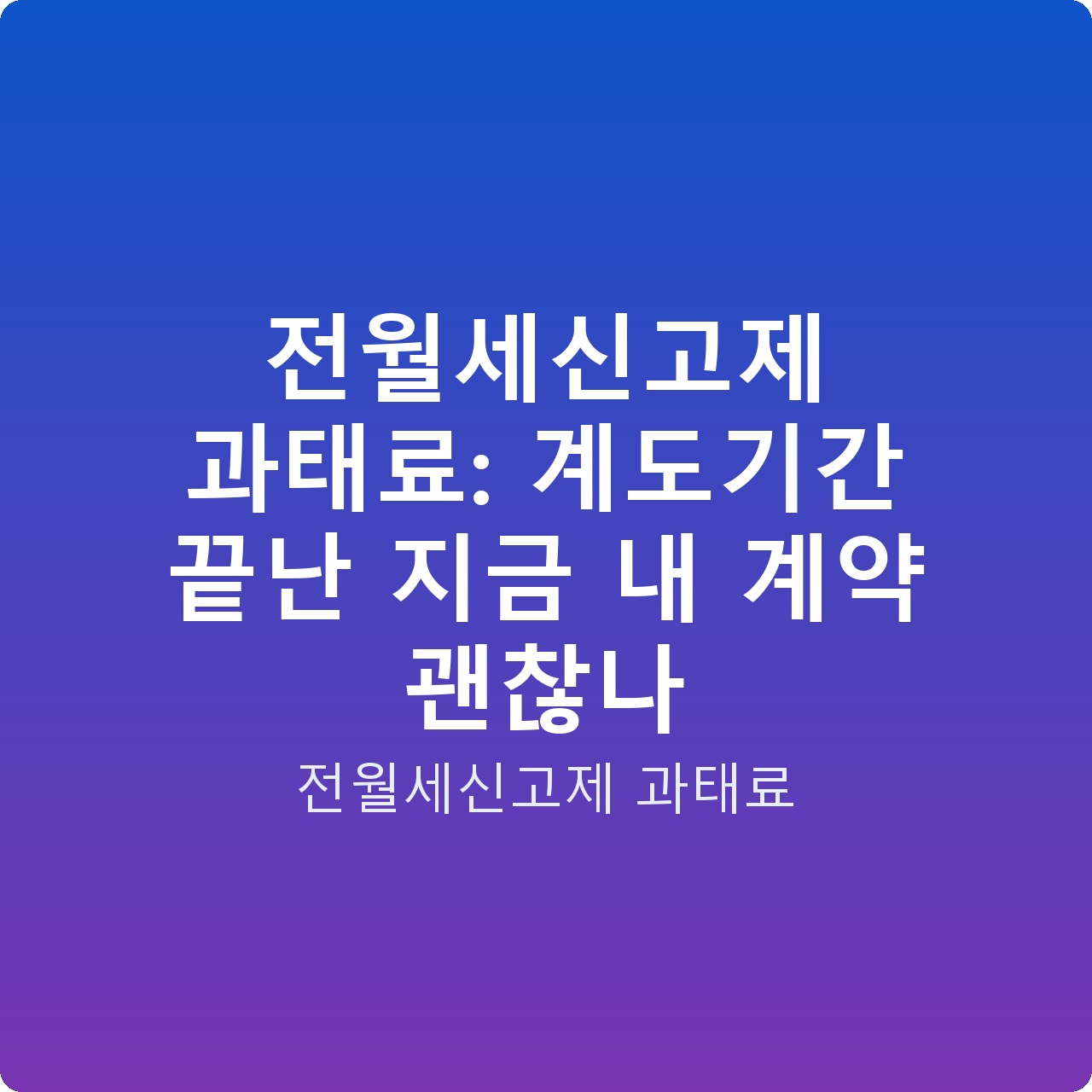 전월세신고제 과태료: 계도기간 끝난 지금 내 계약 괜찮나