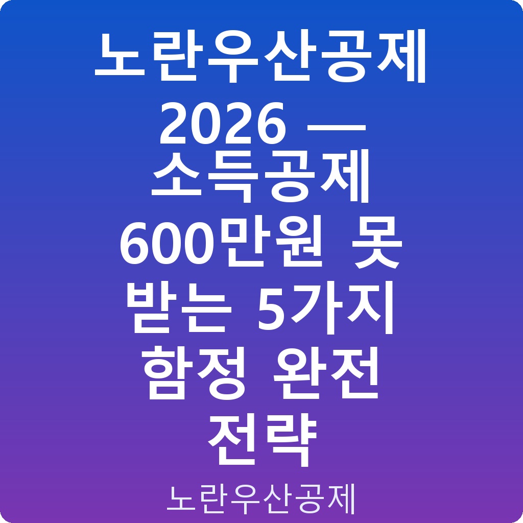 노란우산공제 2026 — 소득공제 600만원 못 받는 5가지 함정 완전 전략