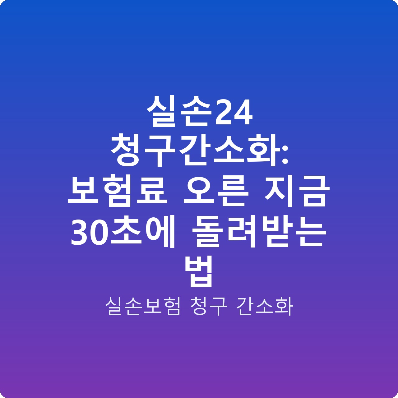 실손24 청구간소화: 보험료 오른 지금 30초에 돌려받는 법