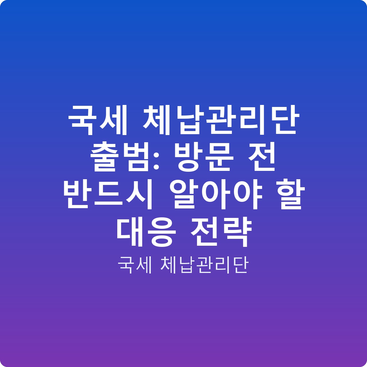국세 체납관리단 출범: 방문 전 반드시 알아야 할 대응 전략