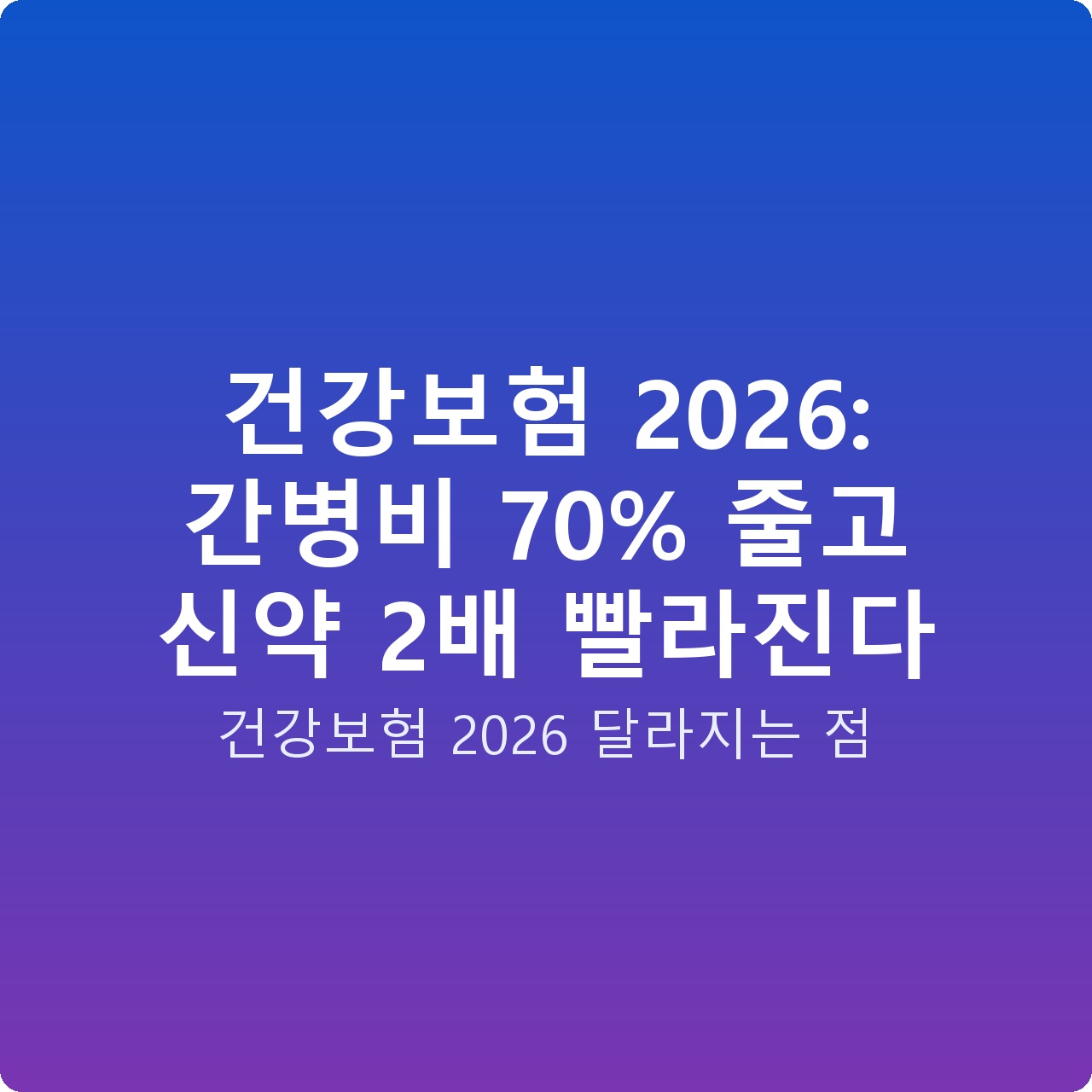 건강보험 2026: 간병비 70% 줄고 신약 2배 빨라진다
