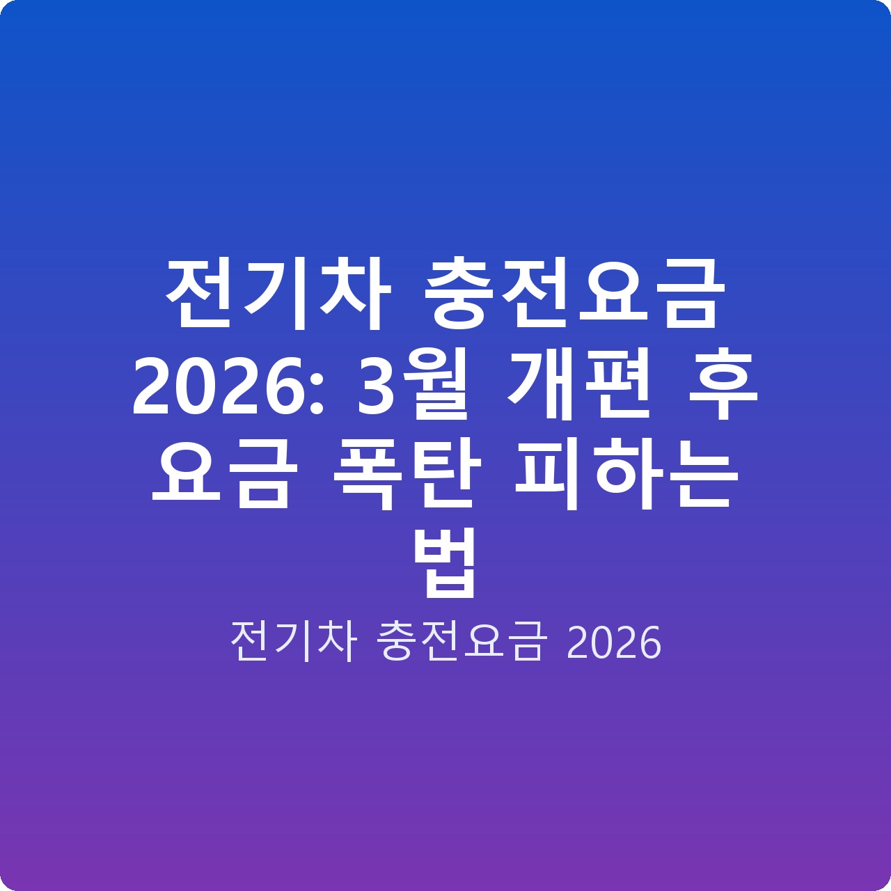 전기차 충전요금 2026: 3월 개편 후 요금 폭탄 피하는 법