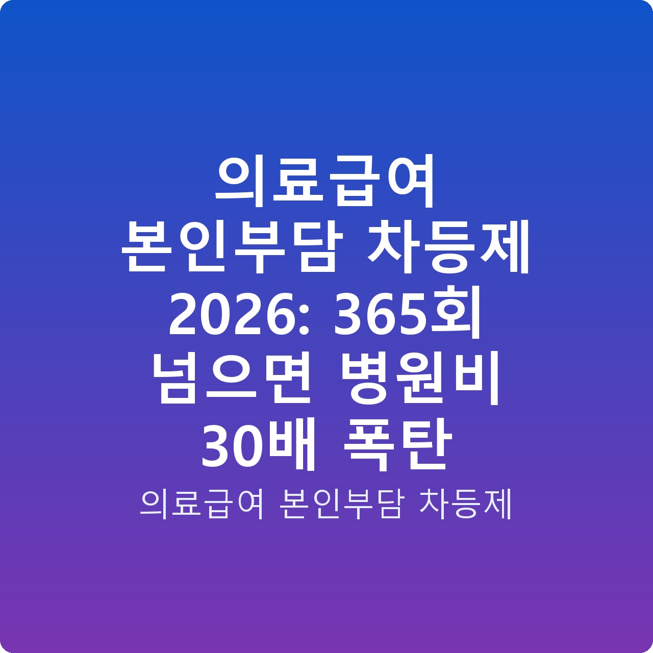 의료급여 본인부담 차등제 2026: 365회 넘으면 병원비 30배 폭탄