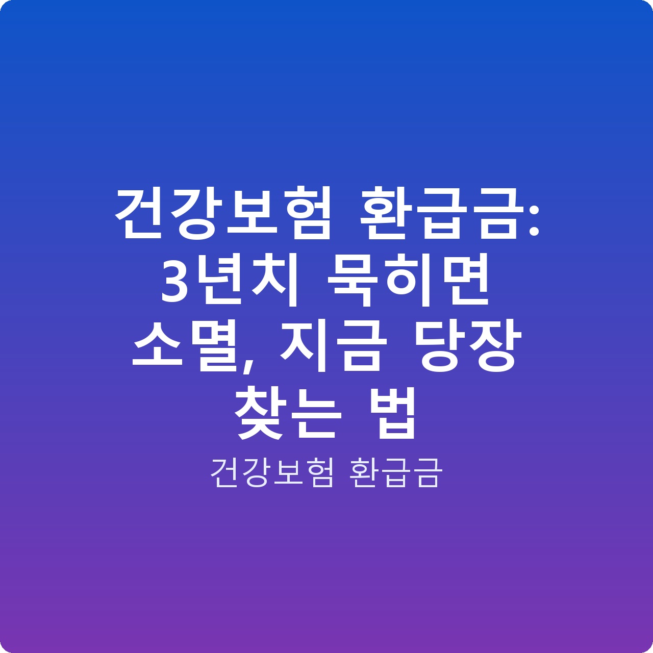건강보험 환급금: 3년치 묵히면 소멸, 지금 당장 찾는 법