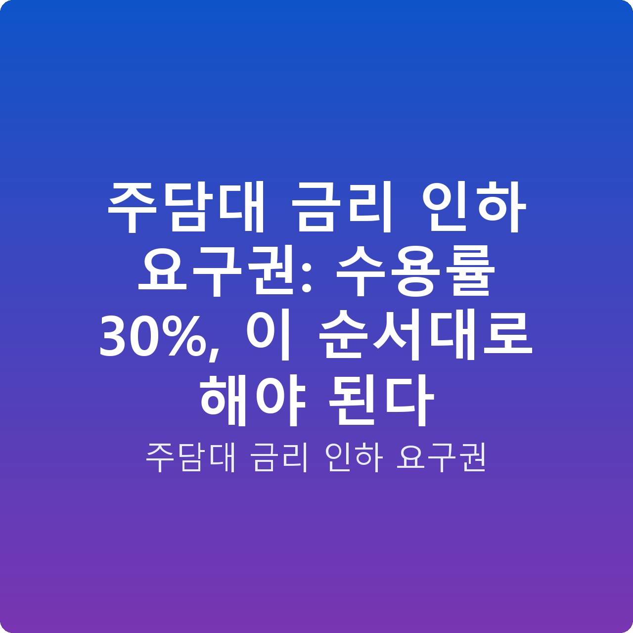 주담대 금리 인하 요구권: 수용률 30%, 이 순서대로 해야 된다