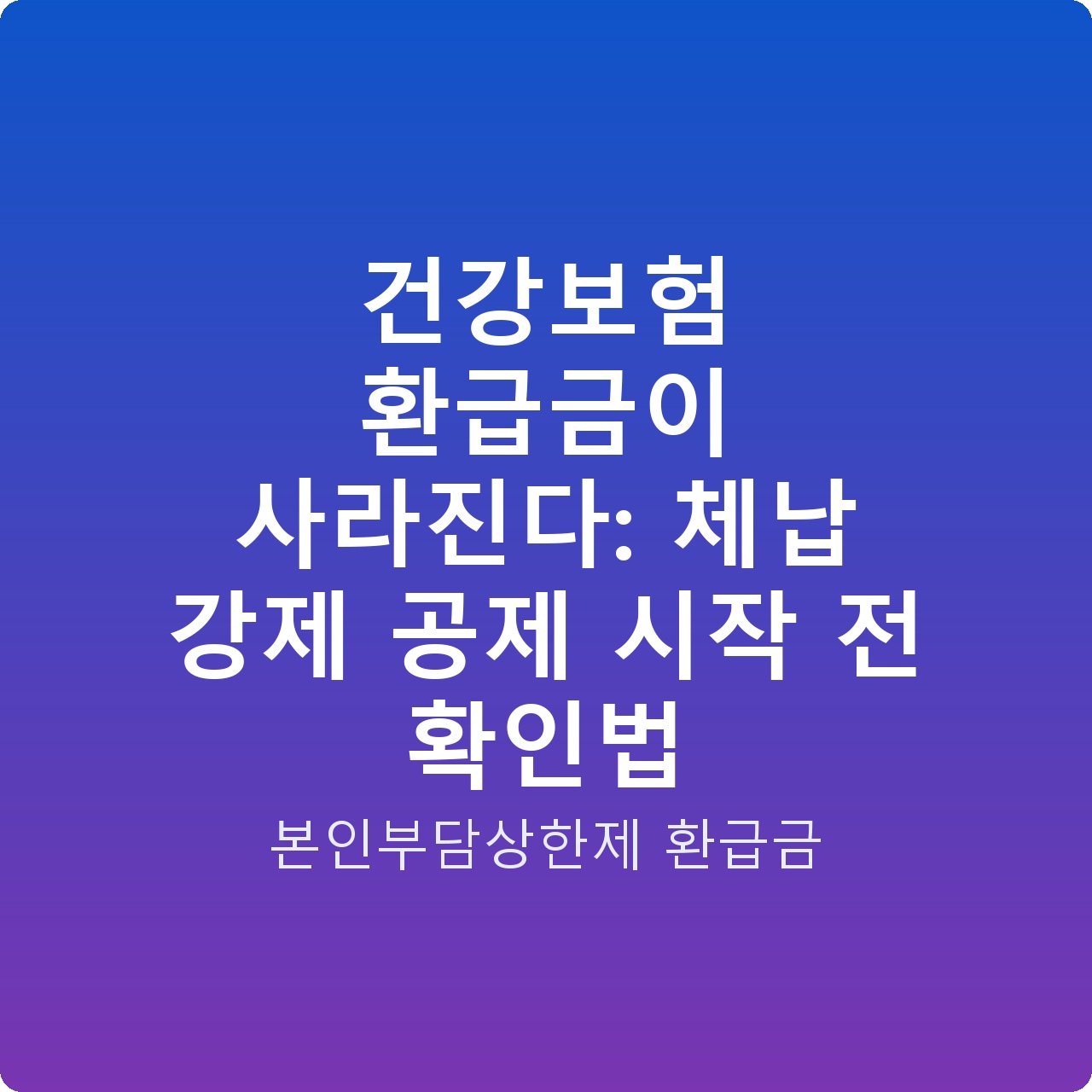 건강보험 환급금이 사라진다: 체납 강제 공제 시작 전 확인법