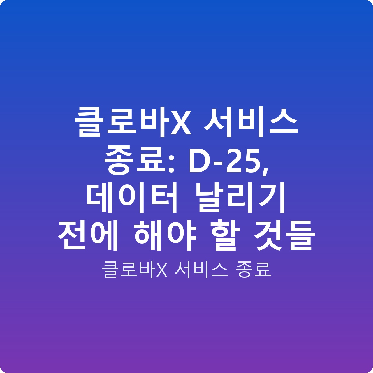 클로바X 서비스 종료: D-25, 데이터 날리기 전에 해야 할 것들