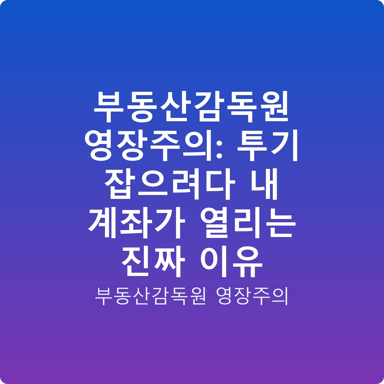 부동산감독원 영장주의: 투기 잡으려다 내 계좌가 열리는 진짜 이유