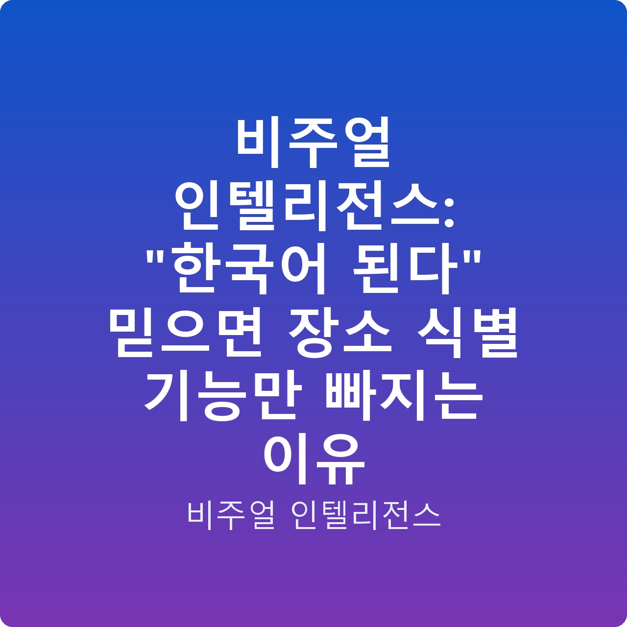 비주얼 인텔리전스: “한국어 된다” 믿으면 장소 식별 기능만 빠지는 이유
