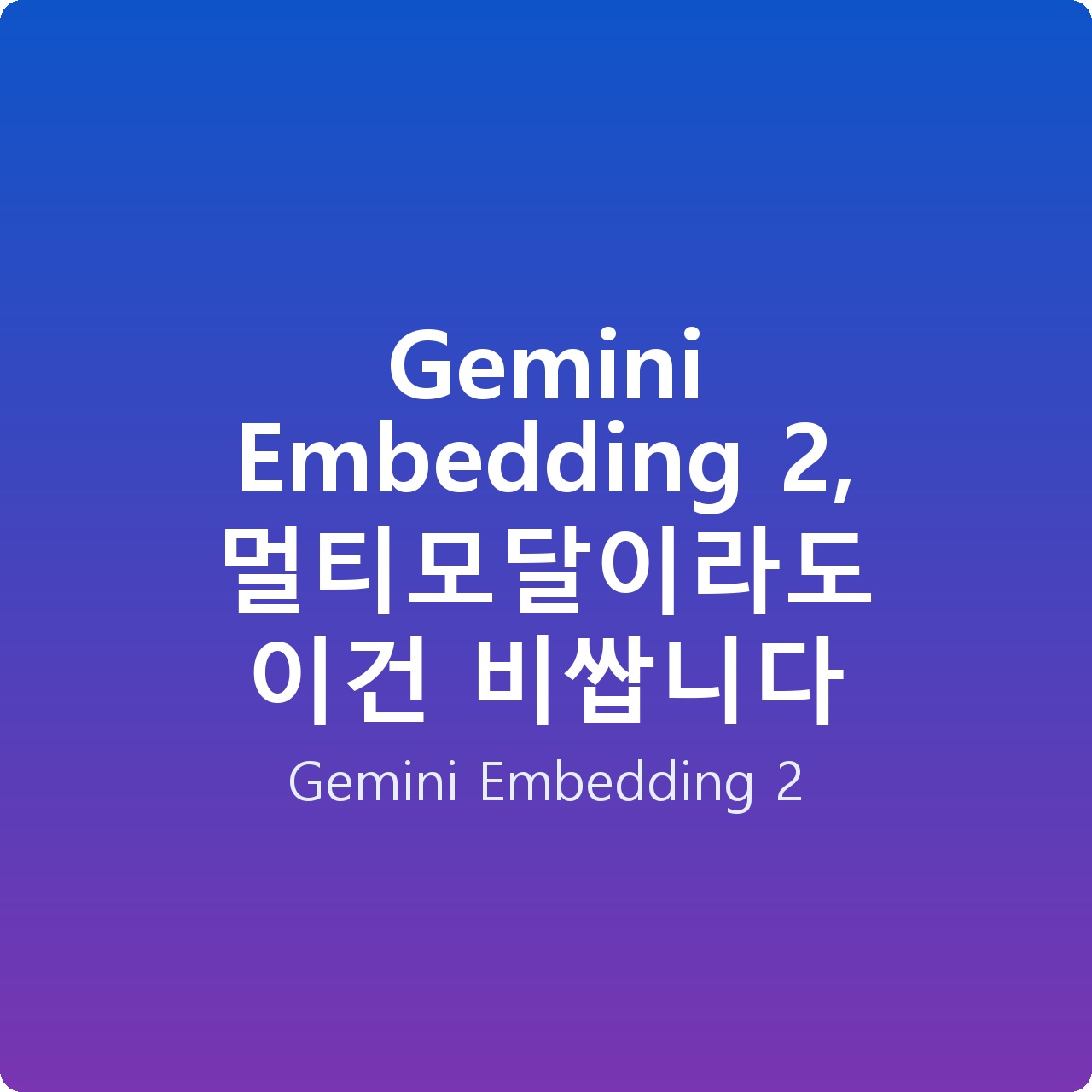 Gemini Embedding 2, 멀티모달이라도 이건 비쌉니다