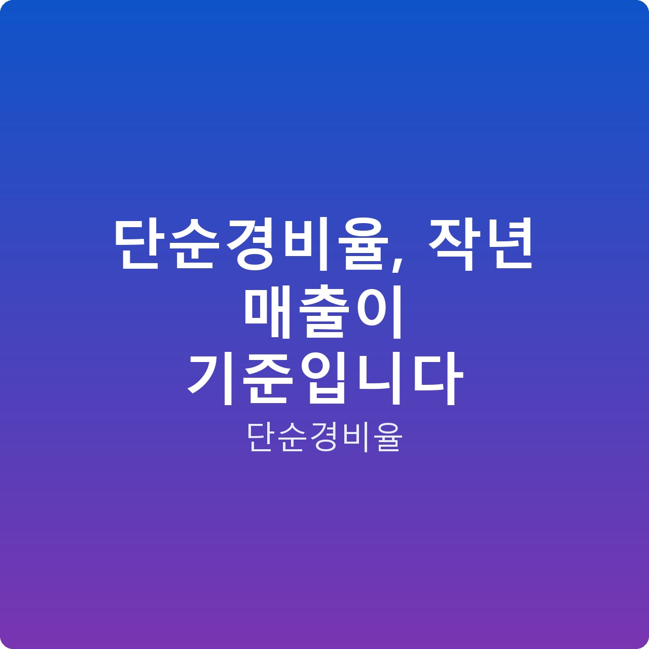 단순경비율, 작년 매출이 기준입니다