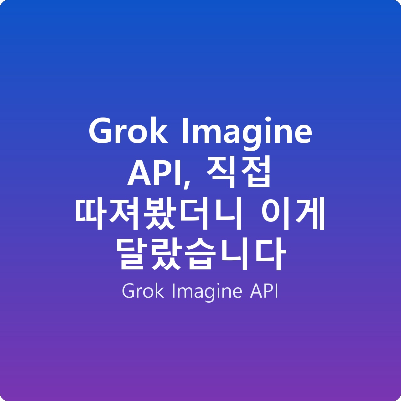 Grok Imagine API, 직접 따져봤더니 이게 달랐습니다