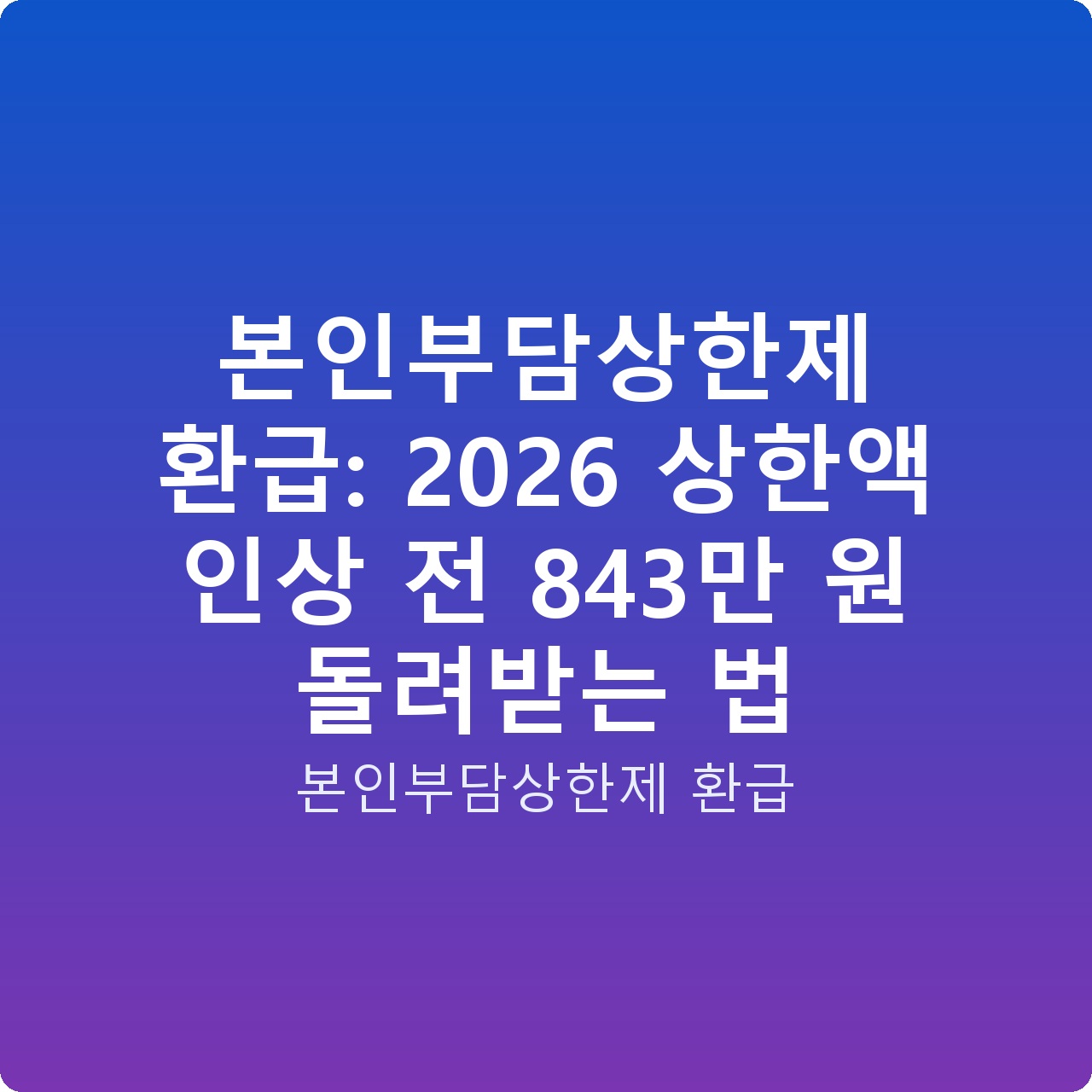 본인부담상한제 환급: 2026 상한액 인상 전 843만 원 돌려받는 법