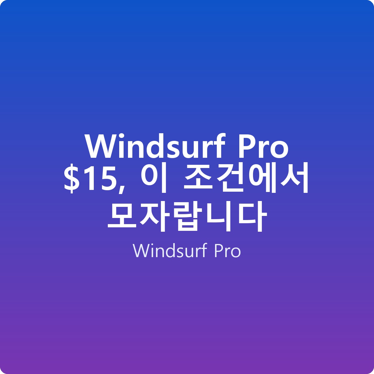 Windsurf Pro , 이 조건에서 모자랍니다