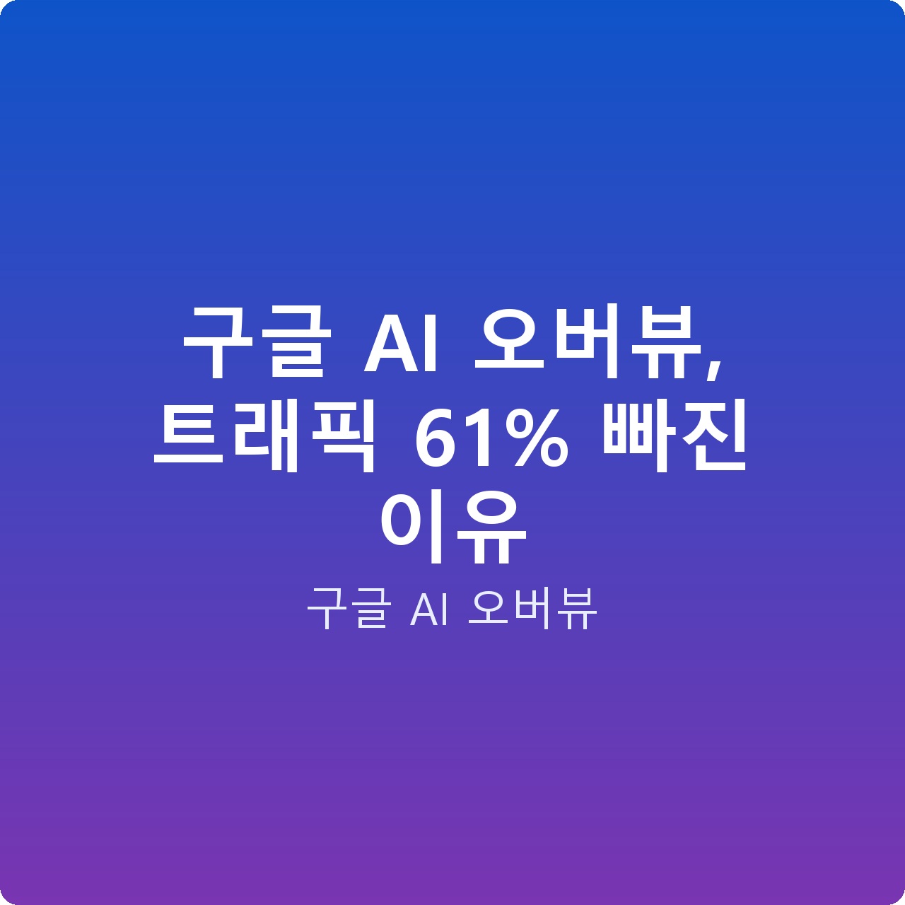 구글 AI 오버뷰, 트래픽 61% 빠진 이유