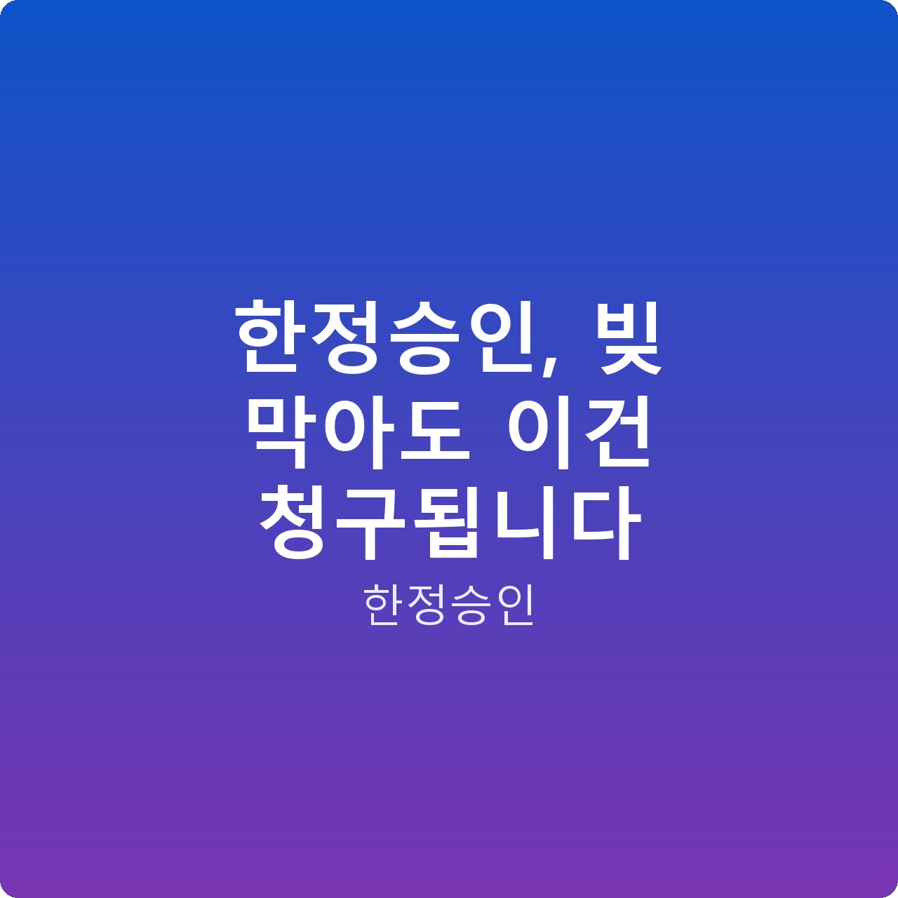 한정승인, 빚 막아도 이건 청구됩니다
