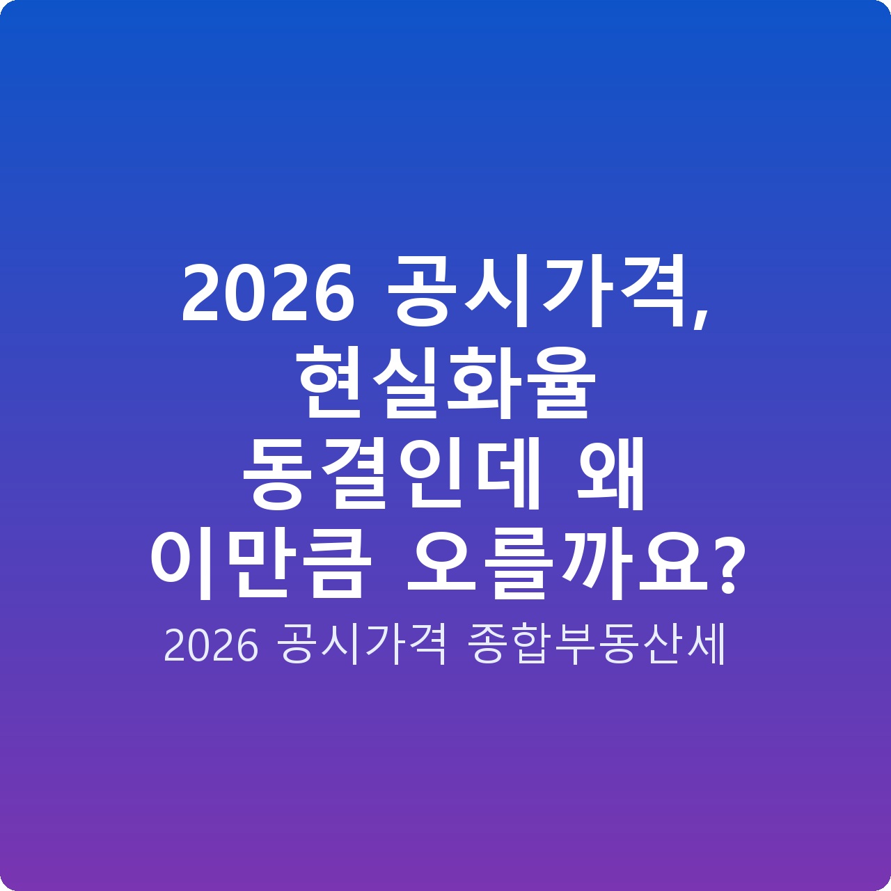 2026 공시가격, 현실화율 동결인데 왜 이만큼 오를까요?