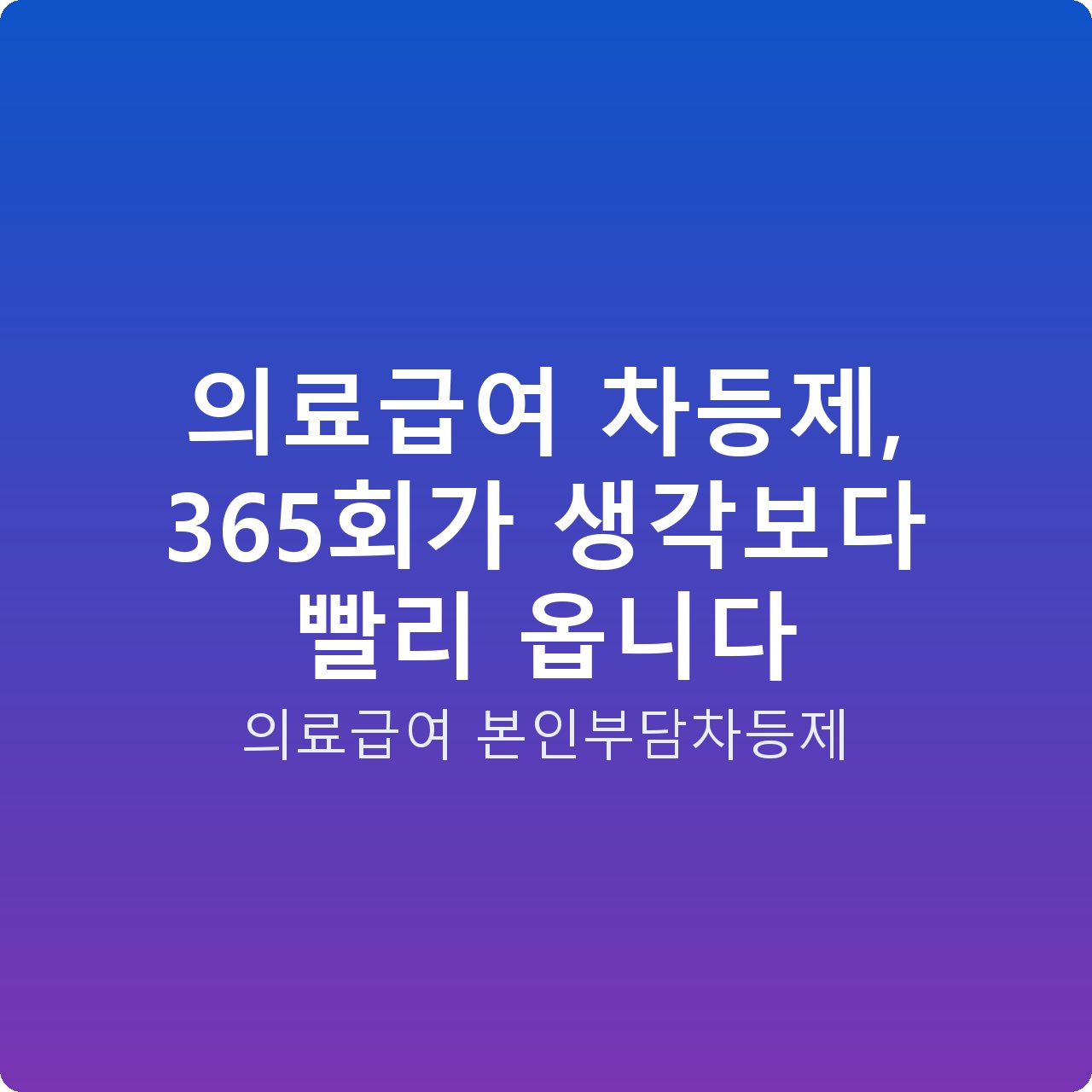 의료급여 차등제, 365회가 생각보다 빨리 옵니다