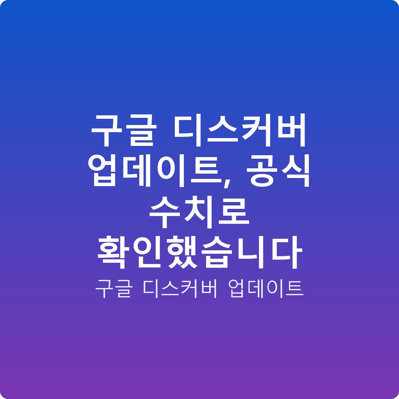 구글 디스커버 업데이트, 공식 수치로 확인했습니다