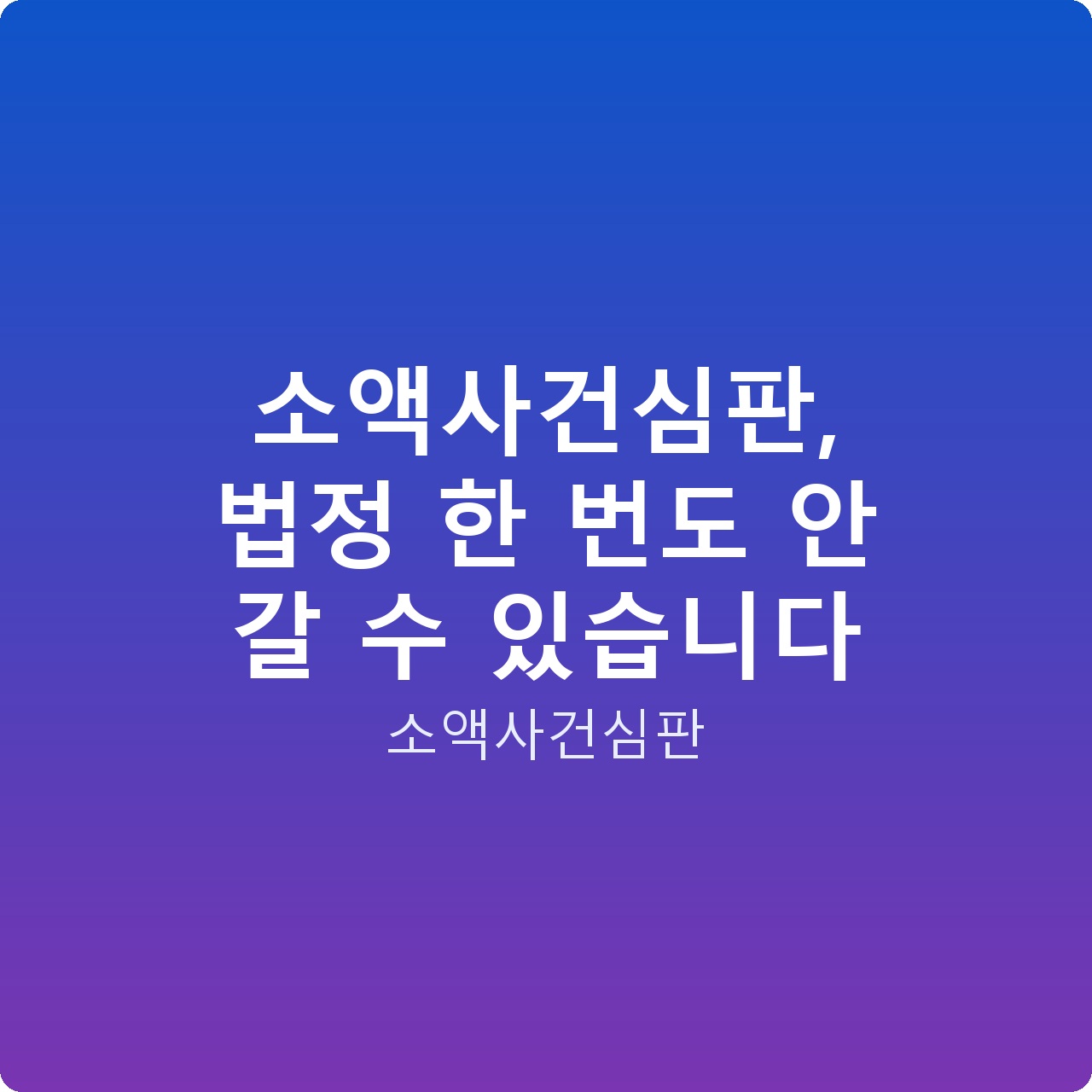 소액사건심판, 법정 한 번도 안 갈 수 있습니다