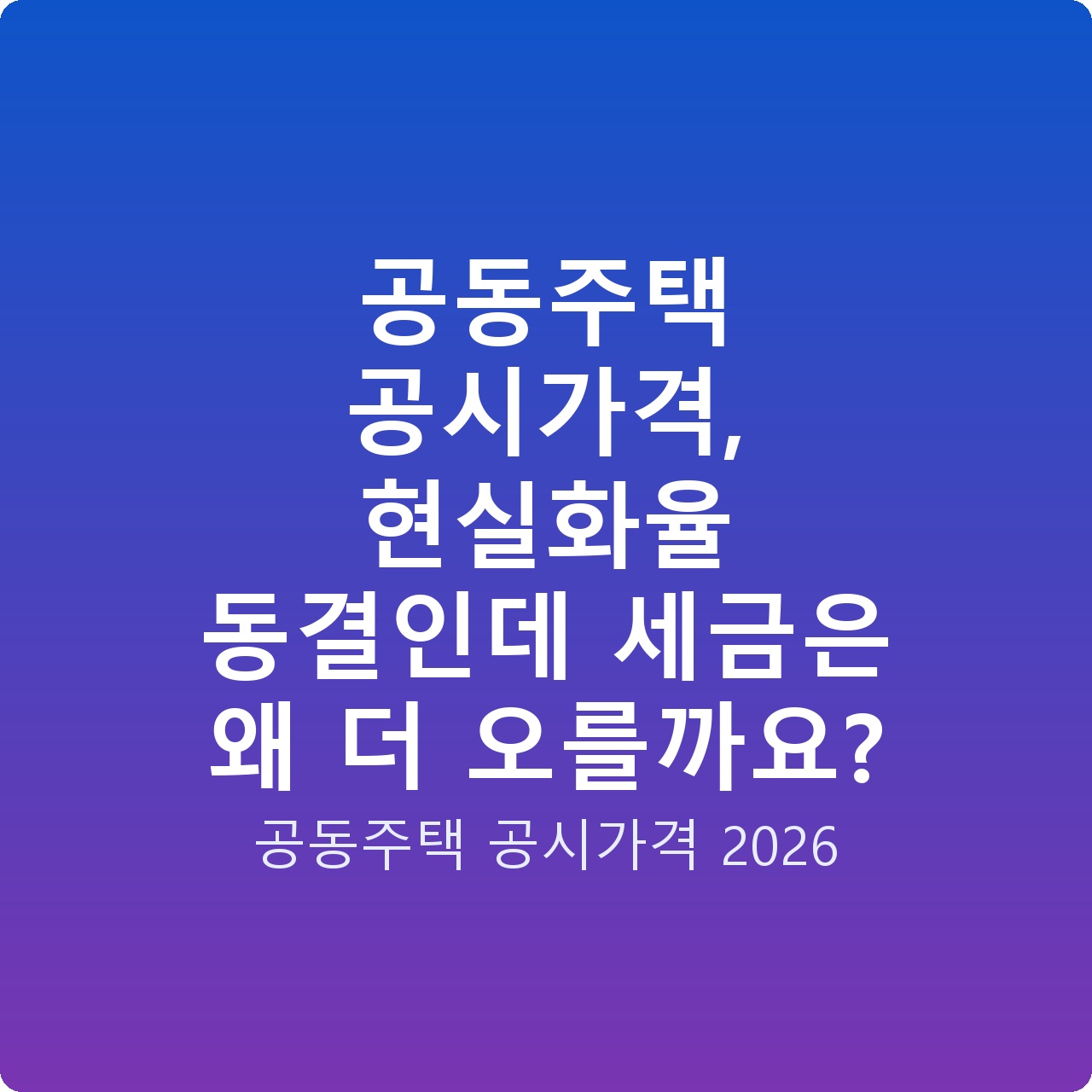 공동주택 공시가격, 현실화율 동결인데 세금은 왜 더 오를까요?
