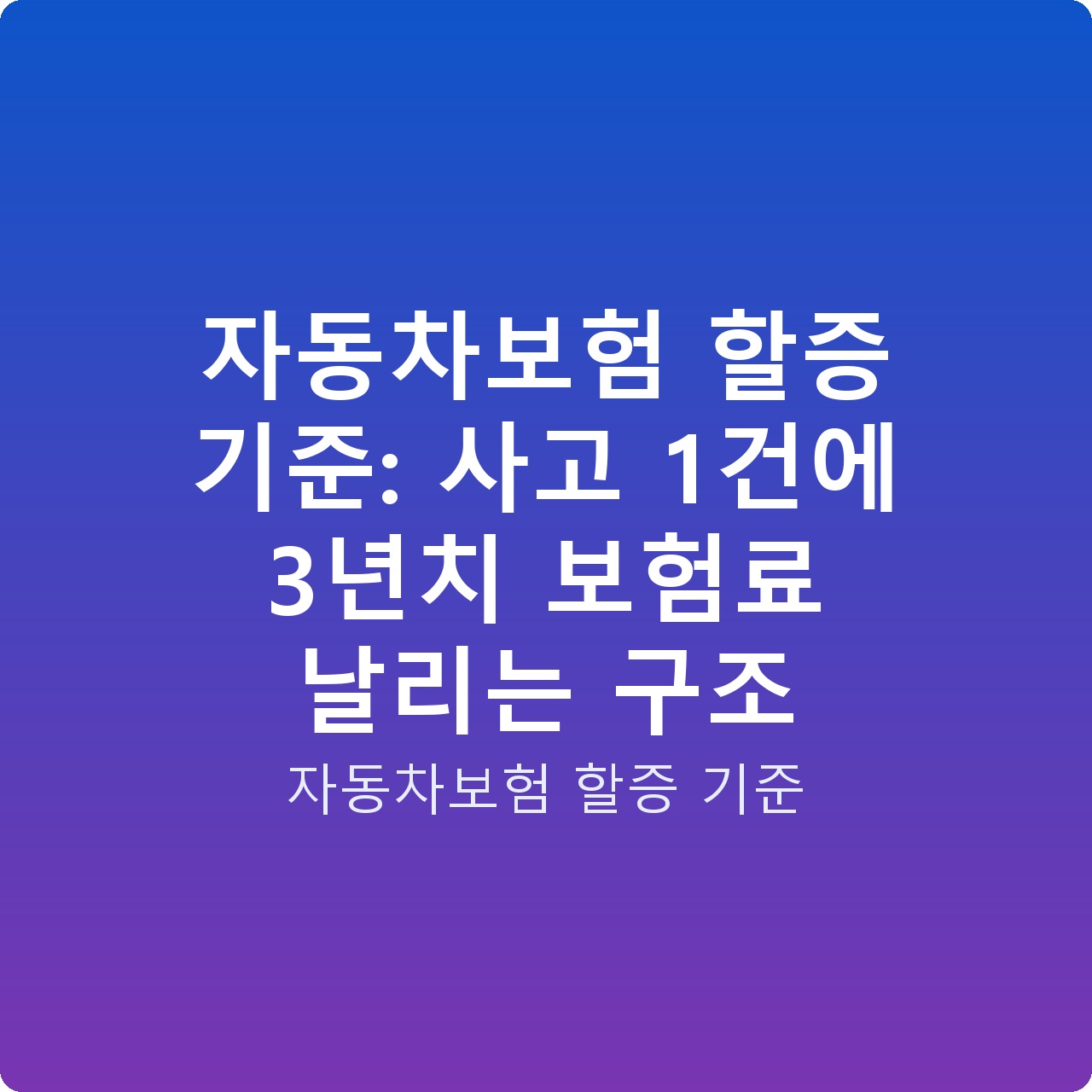 자동차보험 할증 기준: 사고 1건에 3년치 보험료 날리는 구조