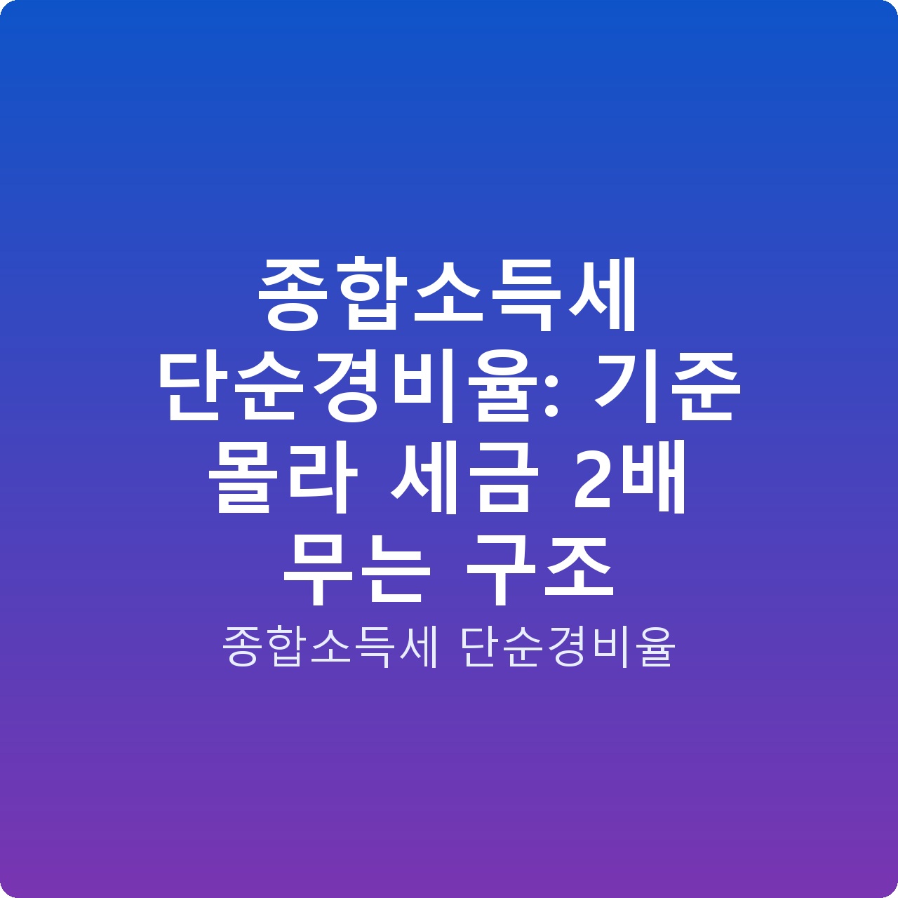 종합소득세 단순경비율: 기준 몰라 세금 2배 무는 구조 종합소득세 단순경비율: 기준 몰라 세금 2배 무는 구조