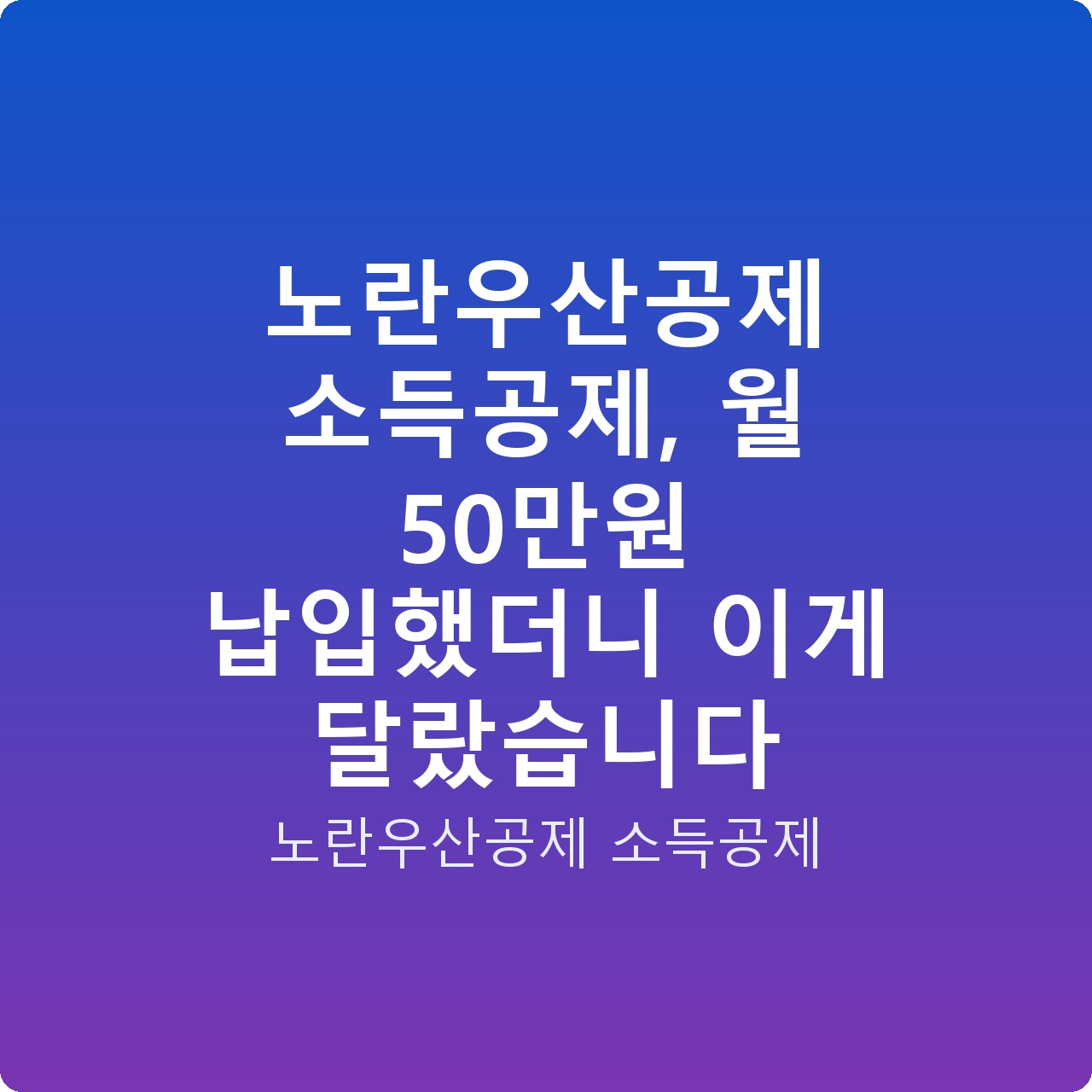 노란우산공제 소득공제, 월 50만원 납입했더니 이게 달랐습니다