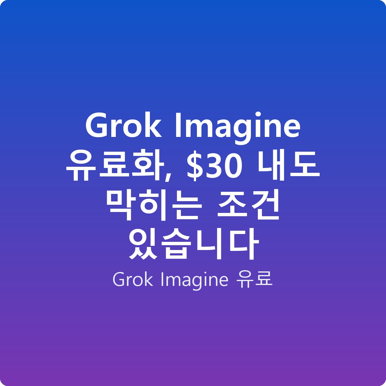 Grok Imagine 유료화,  내도 막히는 조건 있습니다