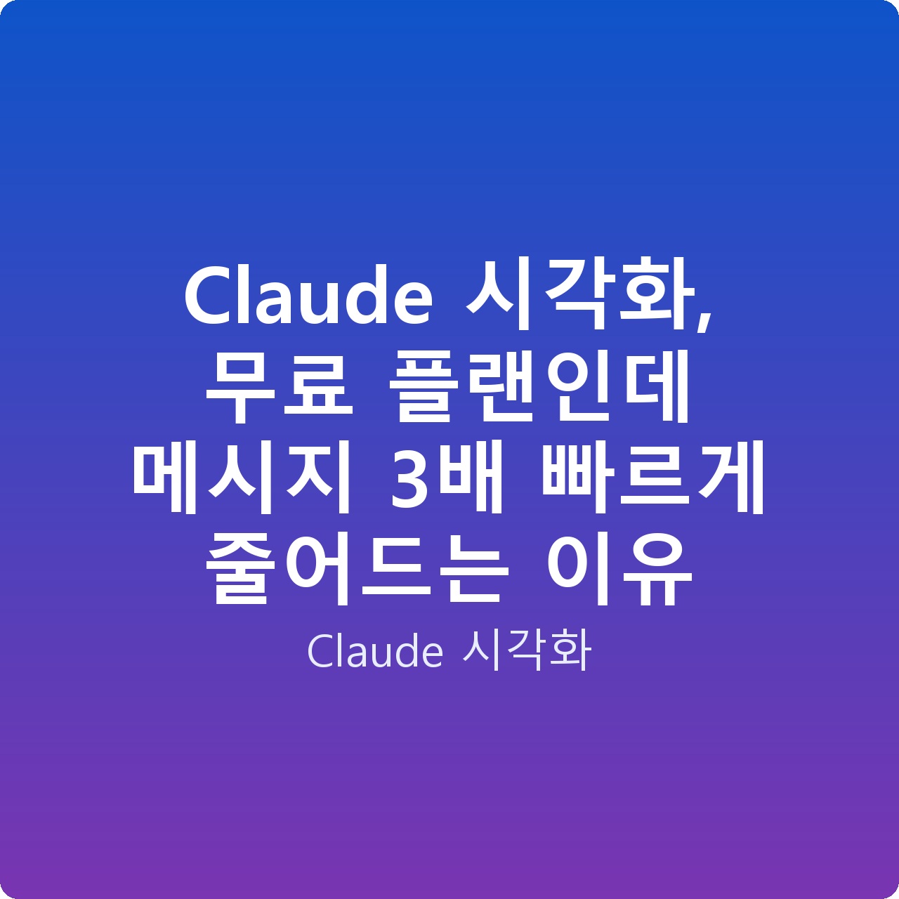 Claude 시각화, 무료 플랜인데 메시지 3배 빠르게 줄어드는 이유
