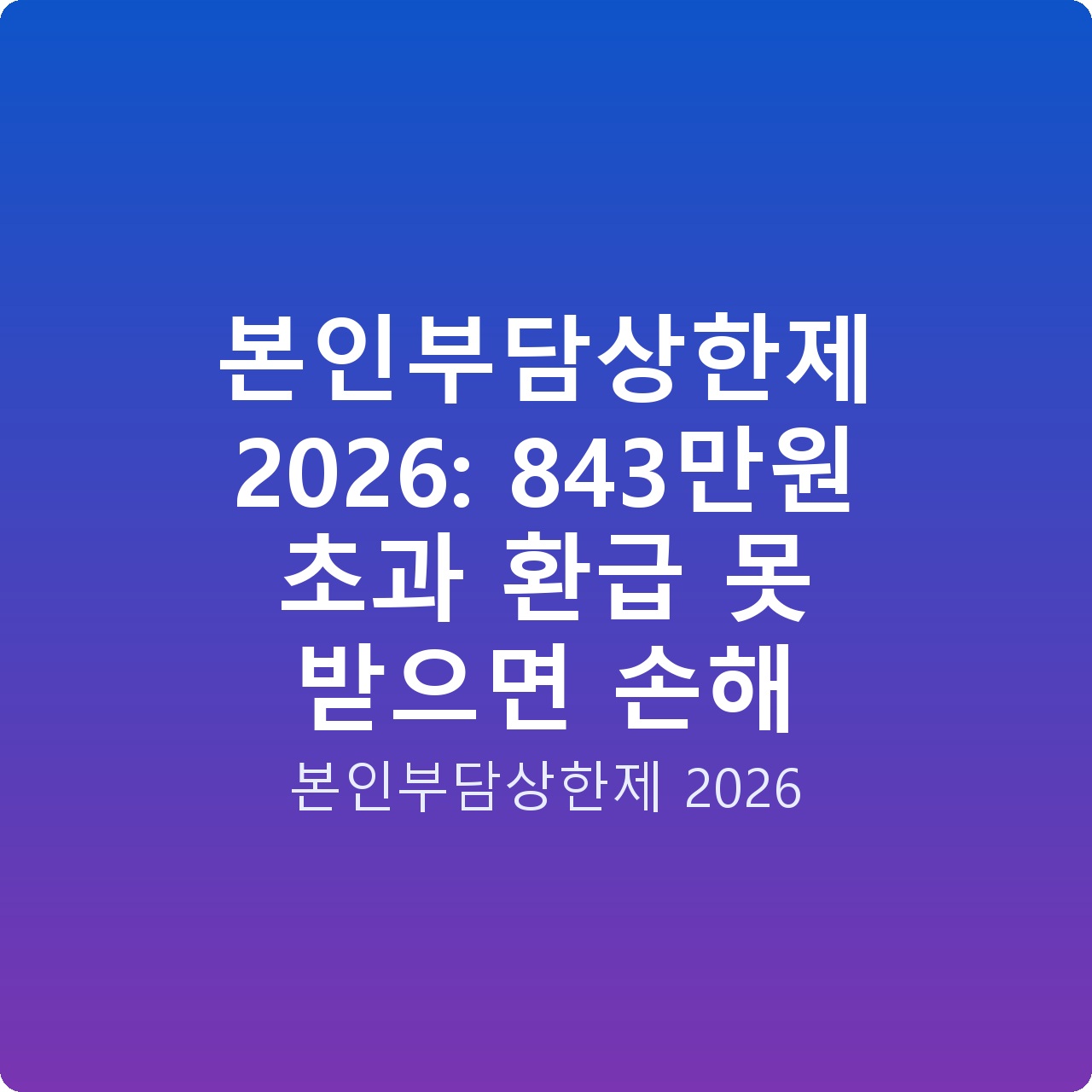 본인부담상한제 2026: 843만원 초과 환급 못 받으면 손해