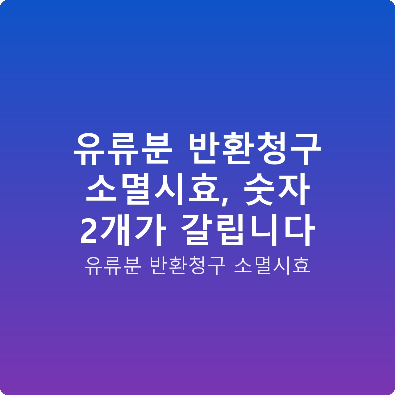 유류분 반환청구 소멸시효, 숫자 2개가 갈립니다