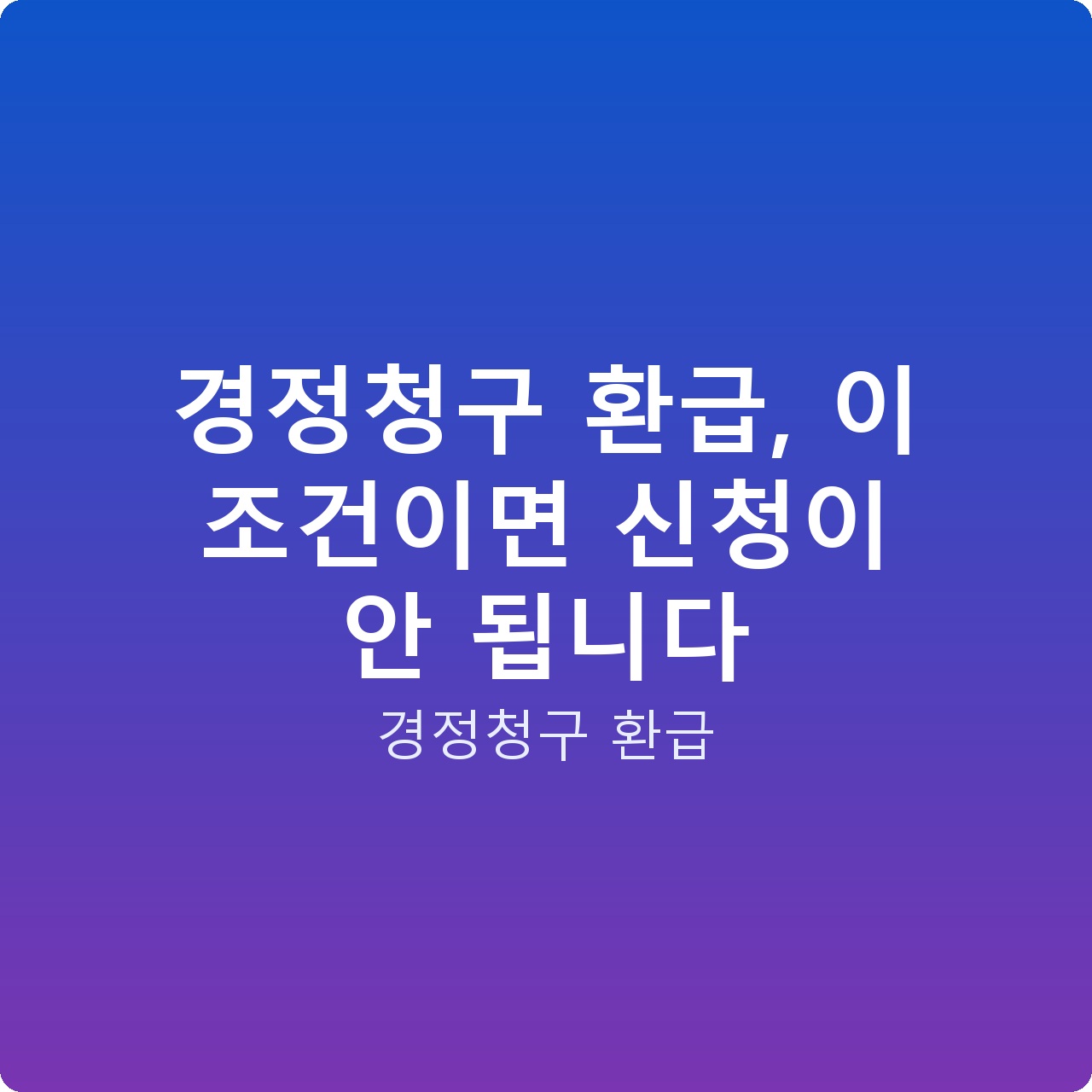경정청구 환급, 이 조건이면 신청이 안 됩니다 경정청구 환급, 이 조건이면 신청이 안 됩니다
