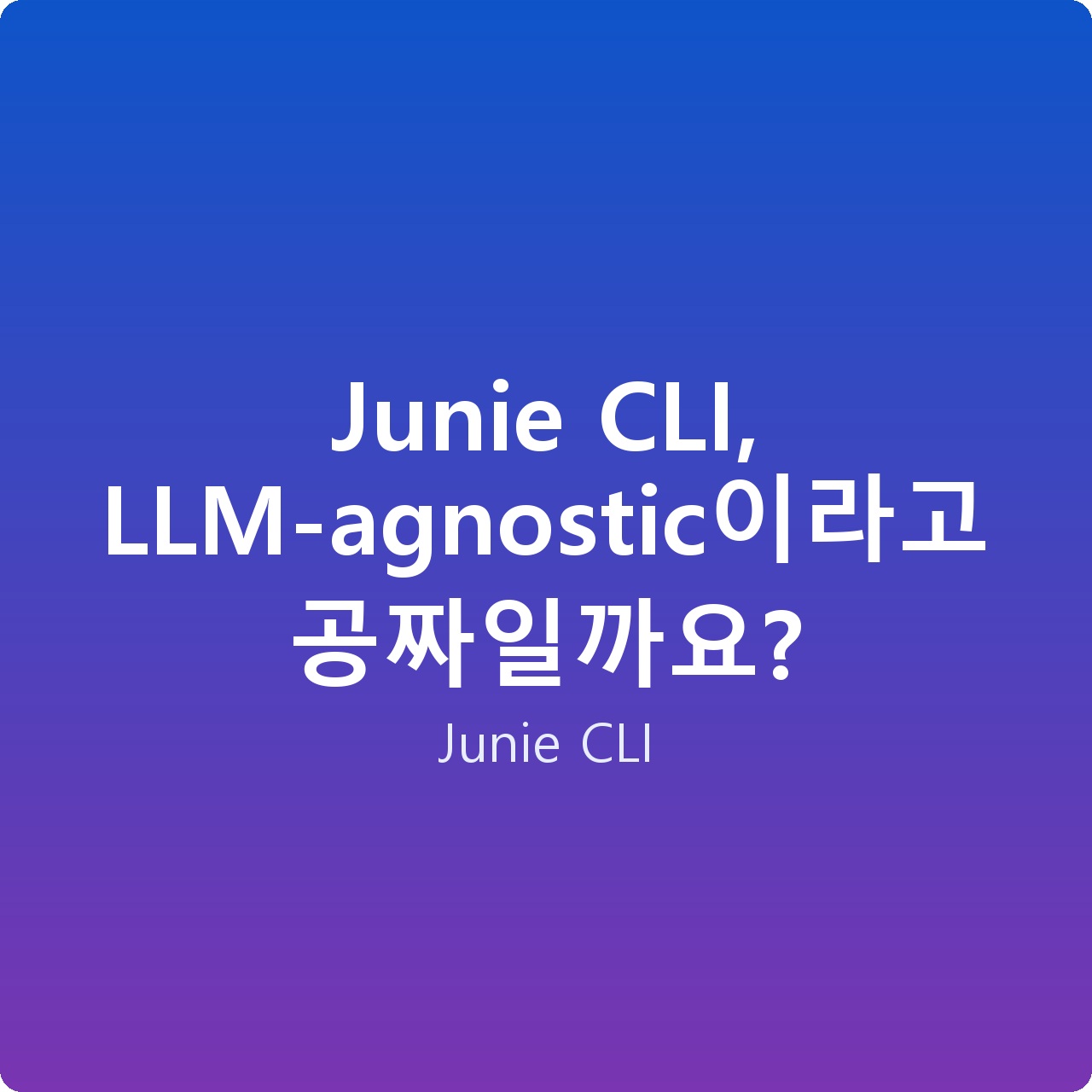 Junie CLI, LLM-agnostic이라고 공짜일까요?