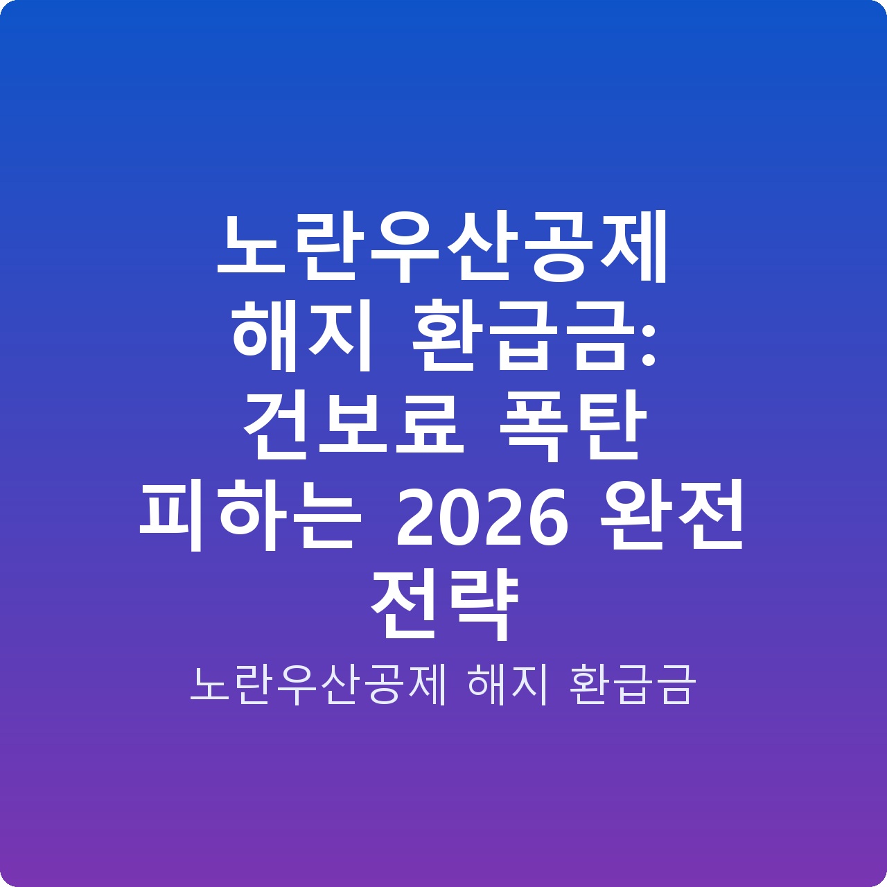 노란우산공제 해지 환급금: 건보료 폭탄 피하는 2026 완전 전략