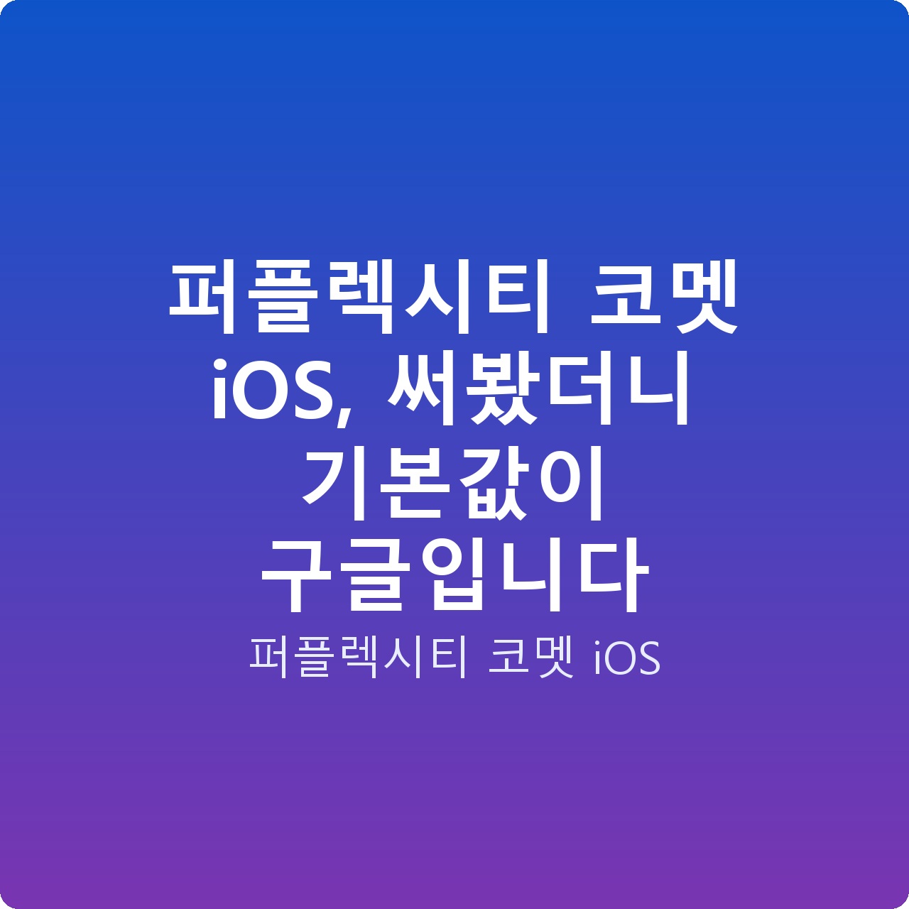 퍼플렉시티 코멧 iOS, 써봤더니 기본값이 구글입니다