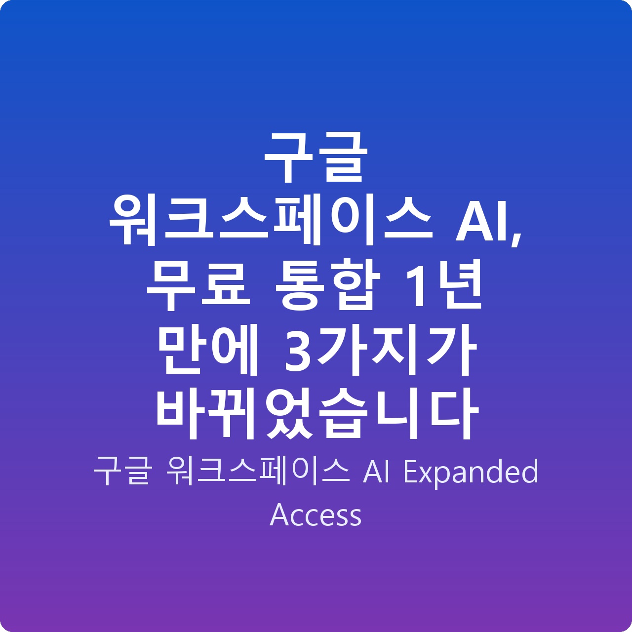 구글 워크스페이스 AI, 무료 통합 1년 만에 3가지가 바뀌었습니다