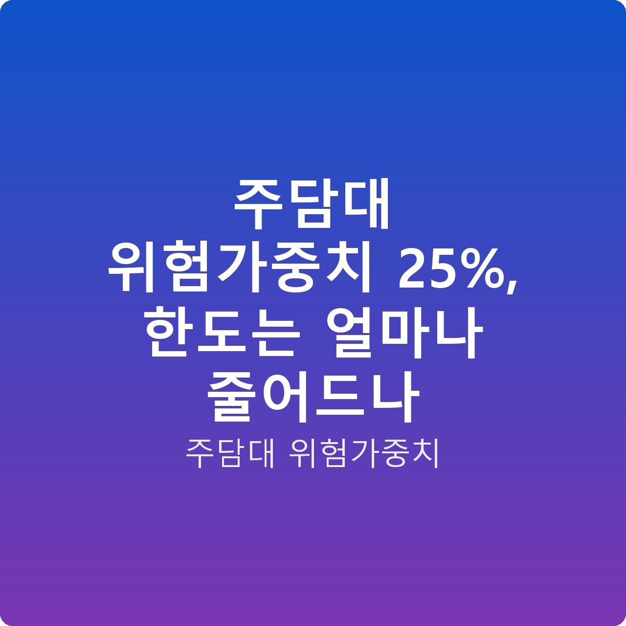 주담대 위험가중치 25%, 한도는 얼마나 줄어드나