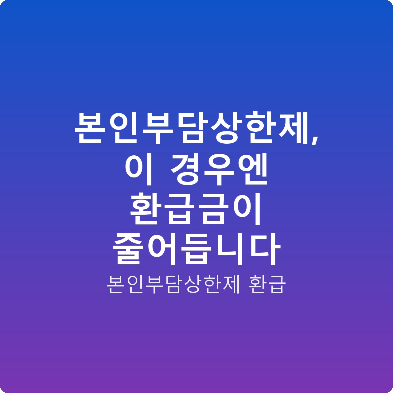 본인부담상한제, 이 경우엔 환급금이 줄어듭니다