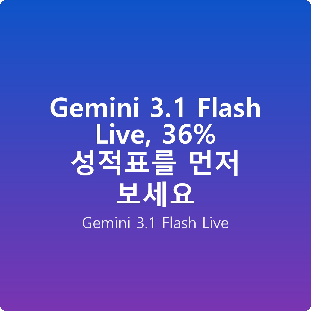 Gemini 3.1 Flash Live, 36% 성적표를 먼저 보세요