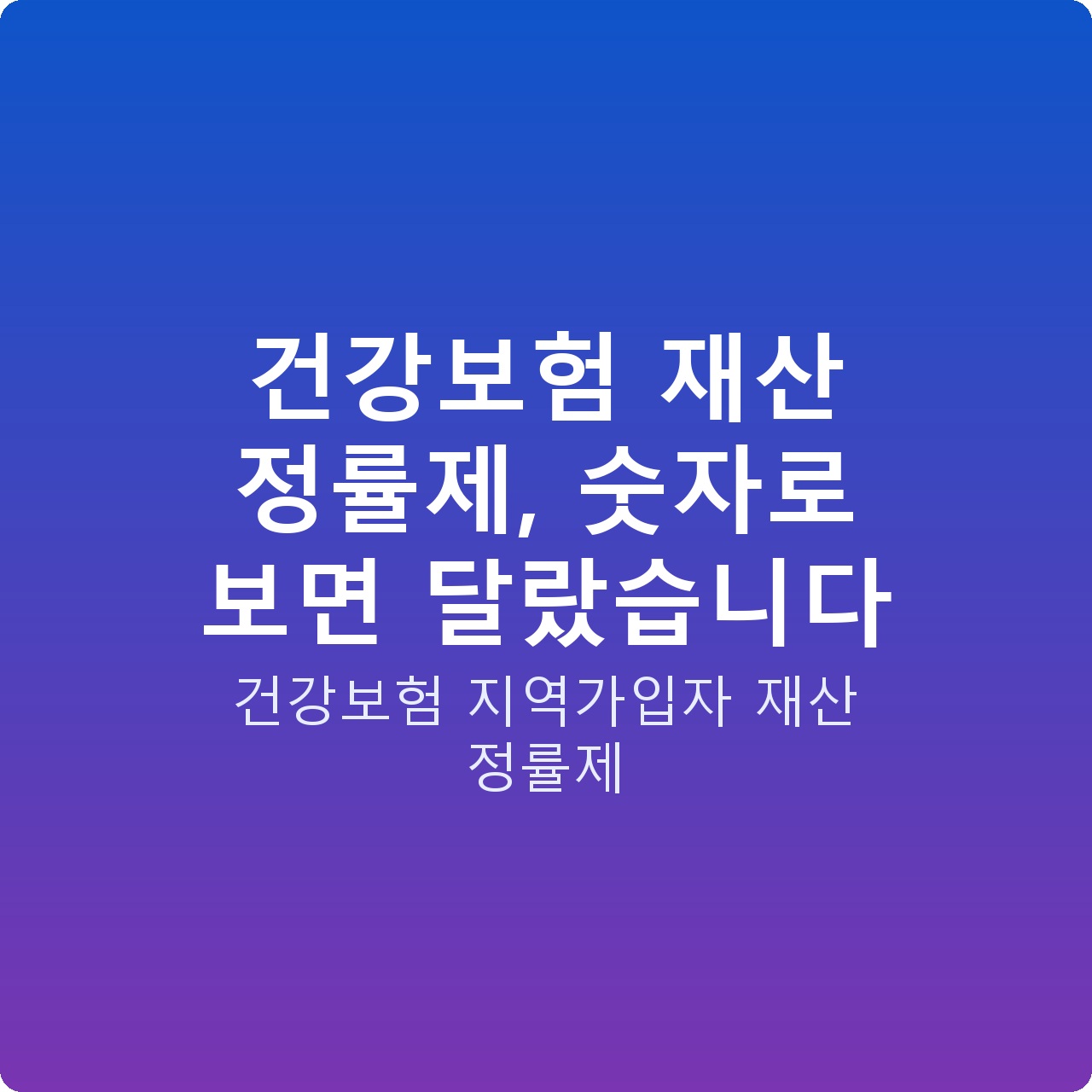건강보험 재산 정률제, 숫자로 보면 달랐습니다