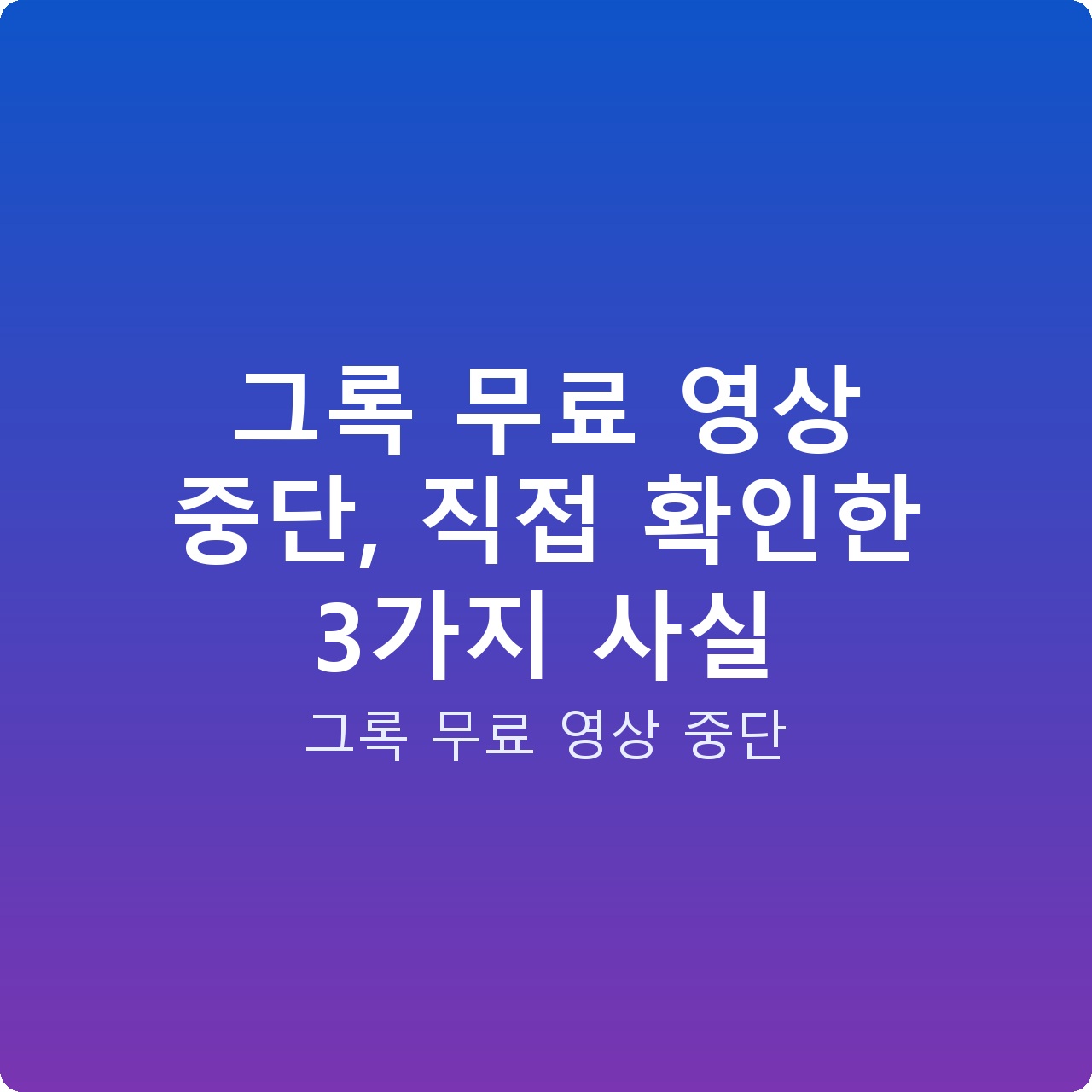 그록 무료 영상 중단, 직접 확인한 3가지 사실