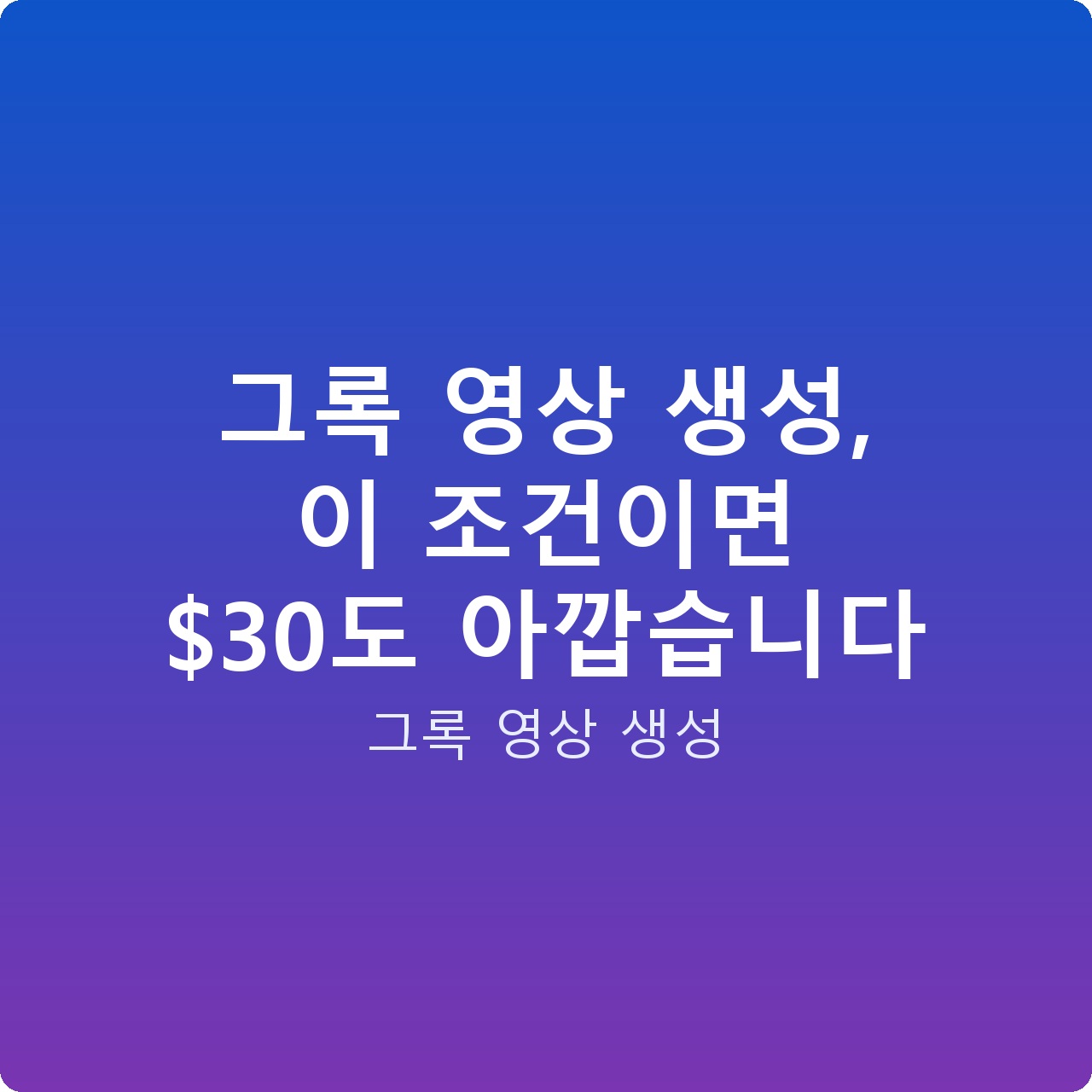 그록 영상 생성, 이 조건이면 도 아깝습니다